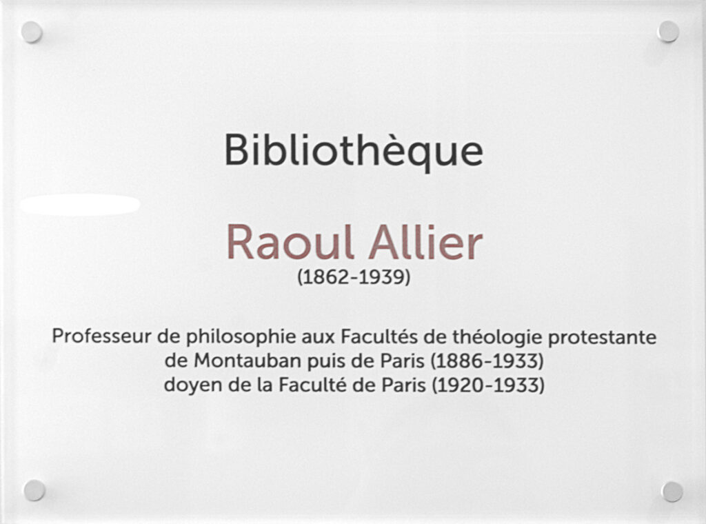plaque Bibliothèque Raoul-Allier